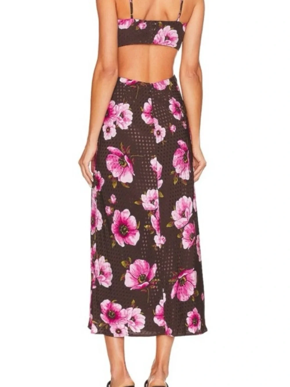 Lovers + Friends Midi Dress with Pink Floral Print - Picture 2 of 5